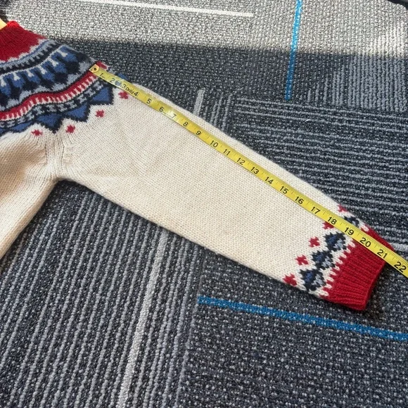 Vintage Eddie Bauer Medium Sweater Wool Fair Isle - Picture 12 of 13